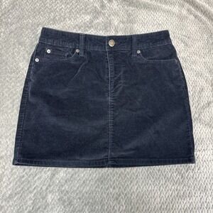 Gap Corduroy Mini Skirt Women's‎ Size 4 Y2K Navy Blue Short 27 inch Waist